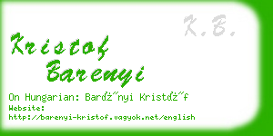 kristof barenyi business card